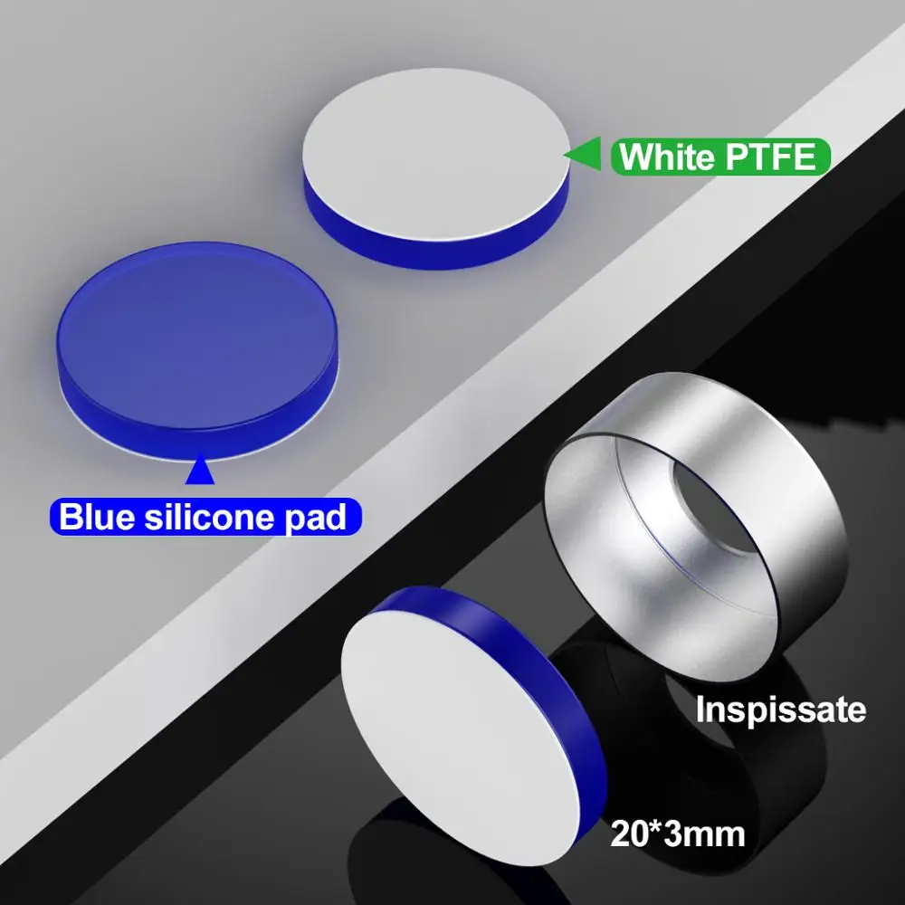 20mm*3mm Aluminum cap with White PTFE/ Blue Silicone septa for 22mm  bottleneck sample bottle Jaw Chromatography vial 100pcs