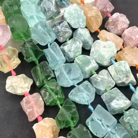 Natural Irregular Freeform Raw Stone Rough Lapis Lazuli Amethysts Mineral Citrines Amazonite Crystal Nugget Beads DIY Jewelry