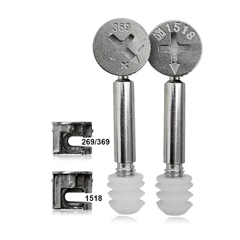 100pcs Wood Dowel Pins and 20pc Wheel Nut Connector Fixer Screw for Wood Splicing Fastenning Furniture Connection