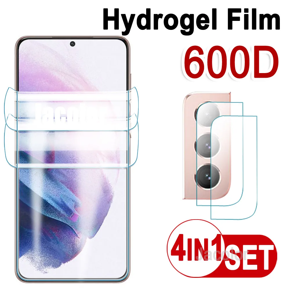 Hydrogel Film For Samsung Galaxy S21 Ultra 2PCS Safety Film+2PCS Cam Glass S 21 S21+ S21Ultra Screen Protector Water Gel Film