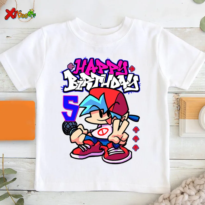 Kids Clothes Custom Friday Night Birthday T Shirt Boyfriend T-shirt Personalized Name Girls Clothing Tshirt Summer Baby Children