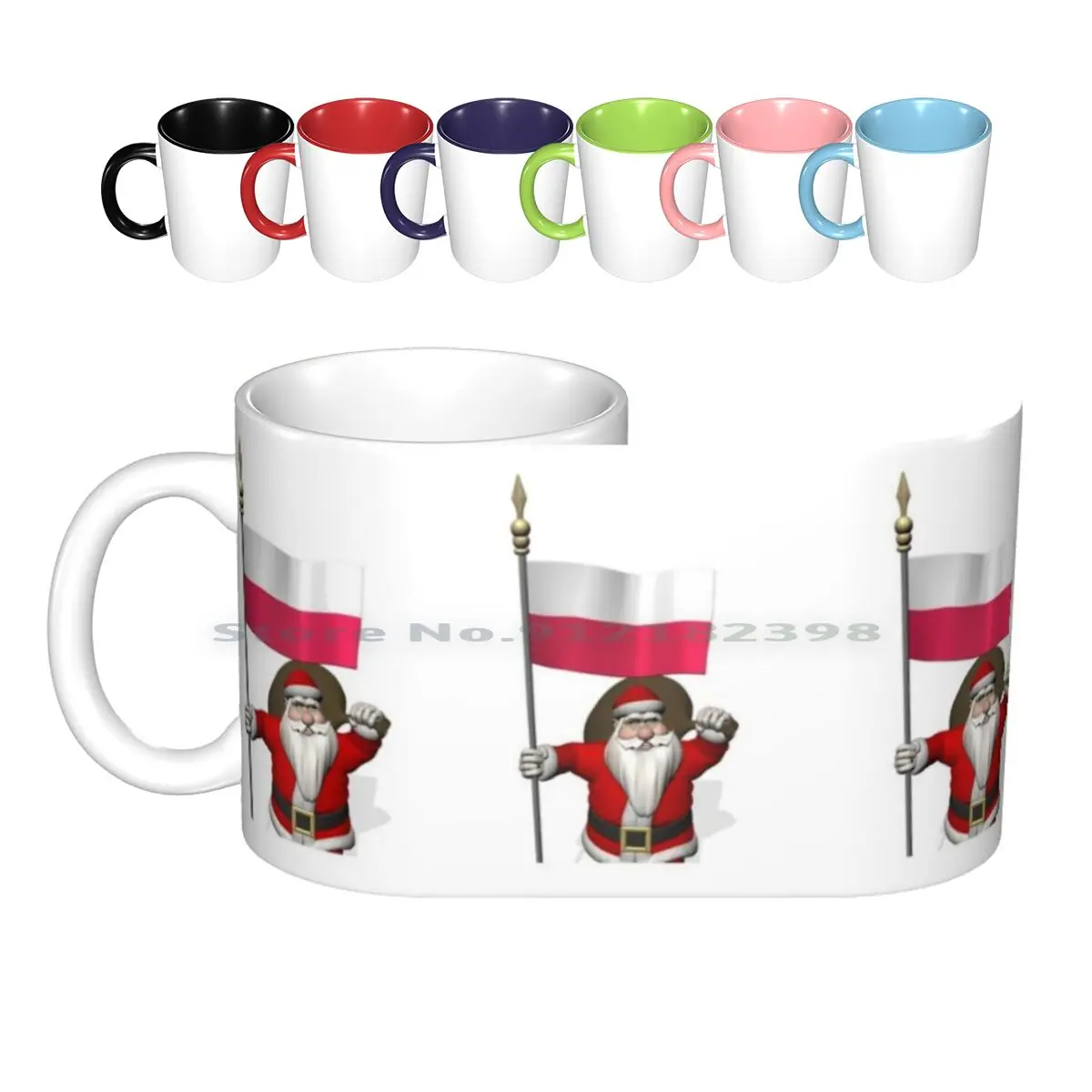 Santa Claus With Flag Of Poland Ceramic Mugs Coffee Cups Milk Tea Mug Poland Santa Claus Father Christmas Saint Nicholas