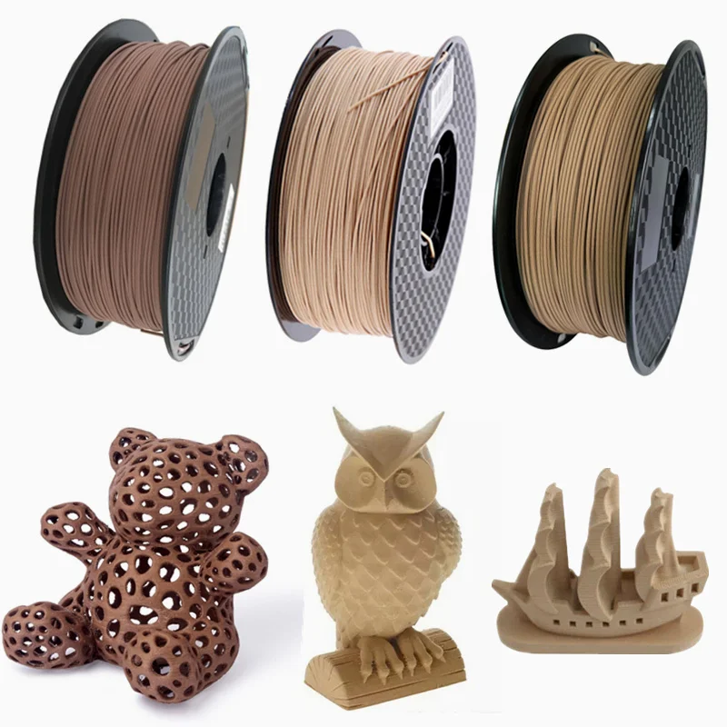 

3D Wooden PLA 3D Printer Filament 1.75mm 1kG/500G/250G Mahogany Wood Color 3D Printing Materials Supply PLA Dropshipping