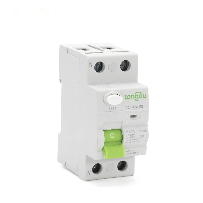 

Residual Current Circuit Breaker Differential Breaker Safety Switch TORD4-63 AC 2P 16A 10mA 30mA 6KA RCCB RCD 110V 230V