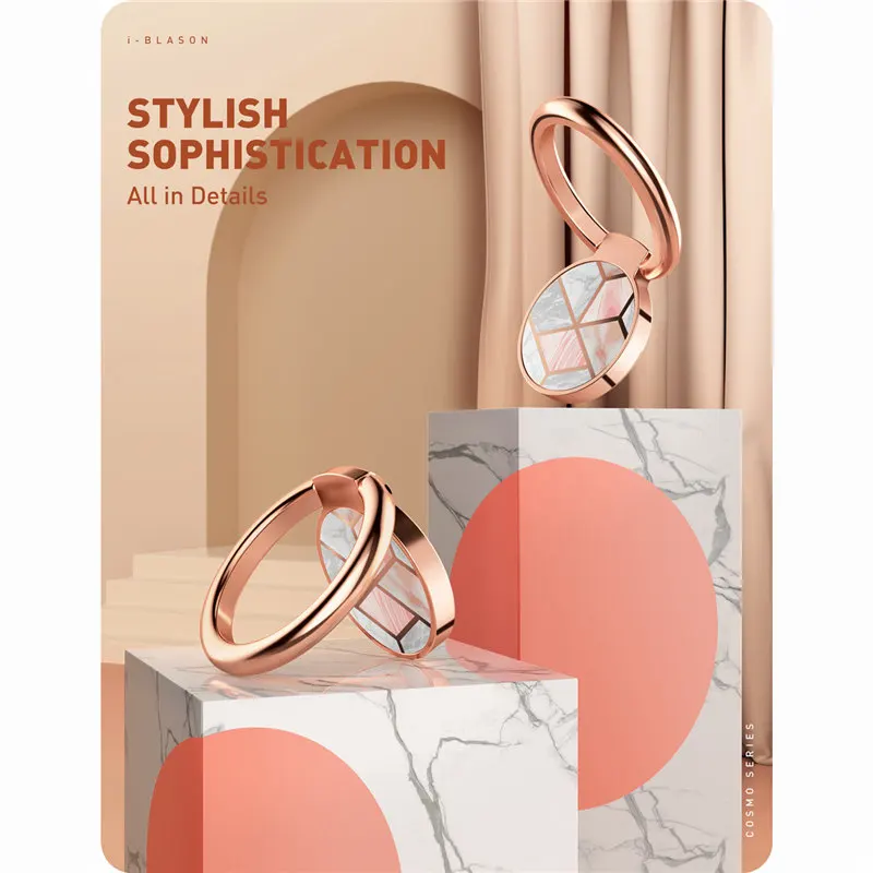 Picture 4: Cell Phone Finger Ring Holder I-BLASON Universal Kick Stand with 360 Degree Rotation 180 Degree Flip Magnetic Car Mountable