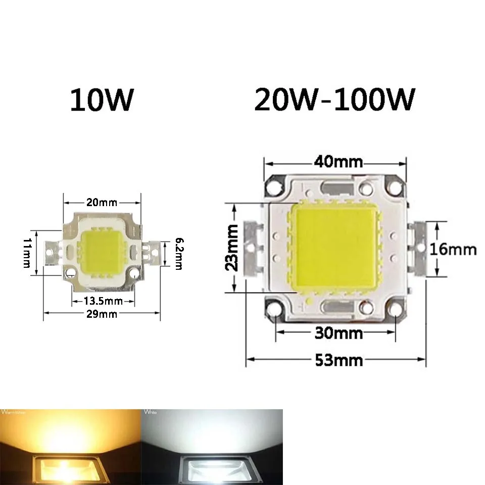 Cuentas de Chip LED 100W 50W 30W 20W 10W 30-36V lámparas de diodo de retroiluminación blanco frío blanco cálido matriz de LED para bombillas de