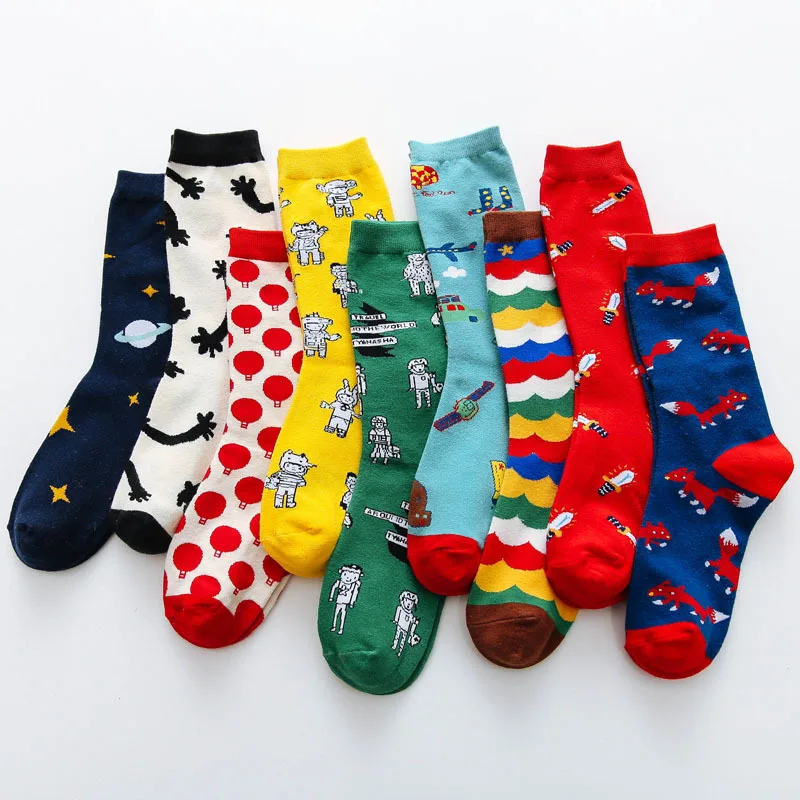  Lovers In Canister Socks Woman Tidal Socks Hanfeng Original Old Men And Women Full Cotton Tide Socks