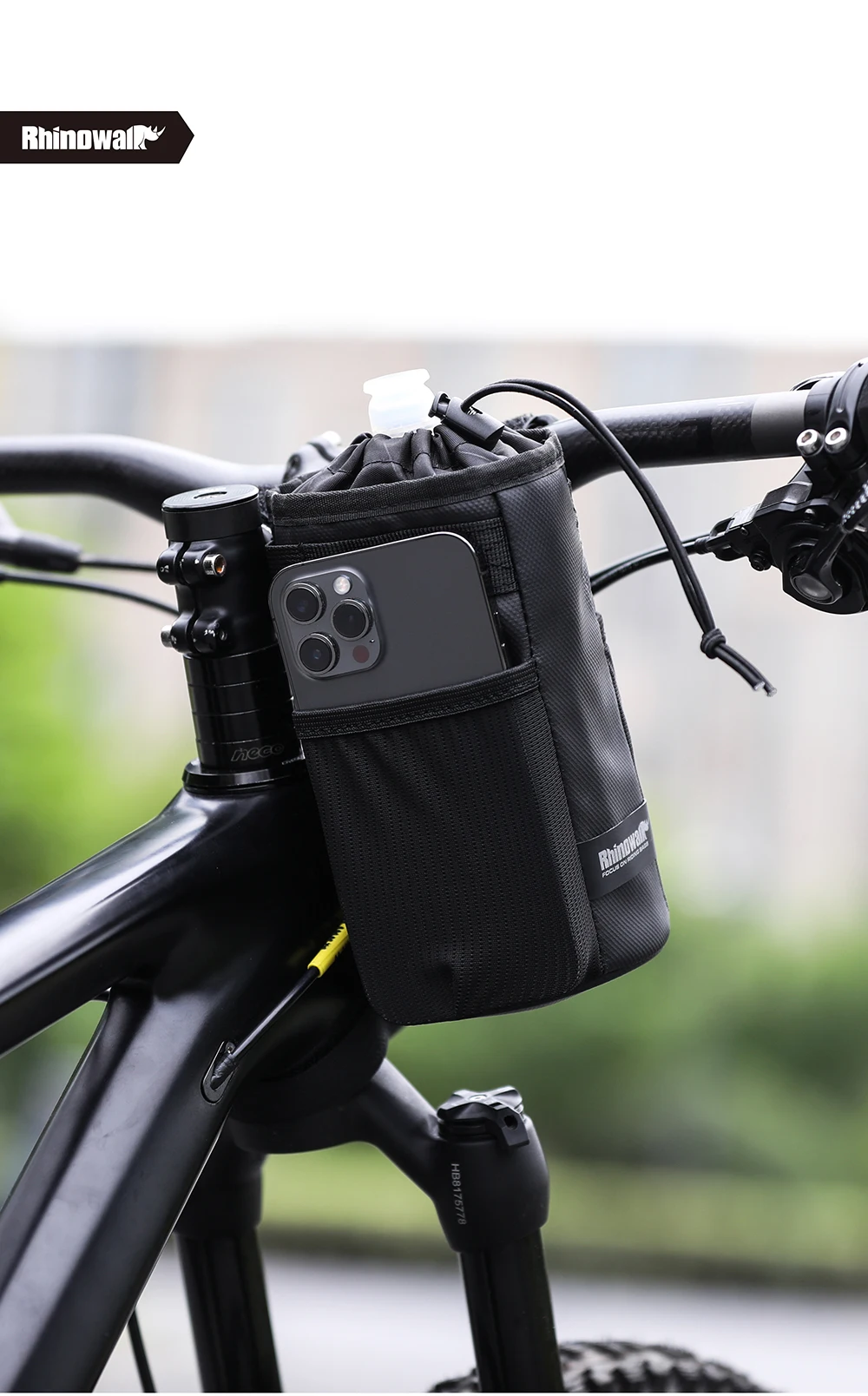 Rhinowalk Fahrrad Tasche Fahrrad Wasser Flasche Tasche Beutel Bike Zubehör Lenker Werkzeug Tasche Touring Pendeln Isolierte Tasche – Detail 1