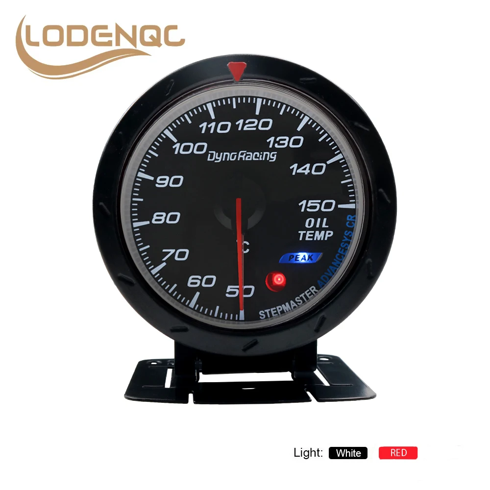 Lodenqc Car Meter With Sensor 60MM Car Oil Temperature Gauge Red & White Lighting 50- 150 Celsius Oil Temp Gauge