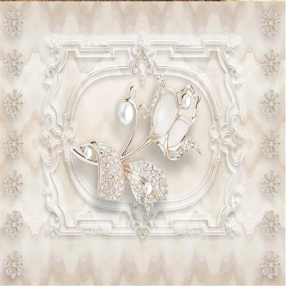 

European style jewelry wallpapers pattern art TV background wall wallpaper for walls 3 d for living room