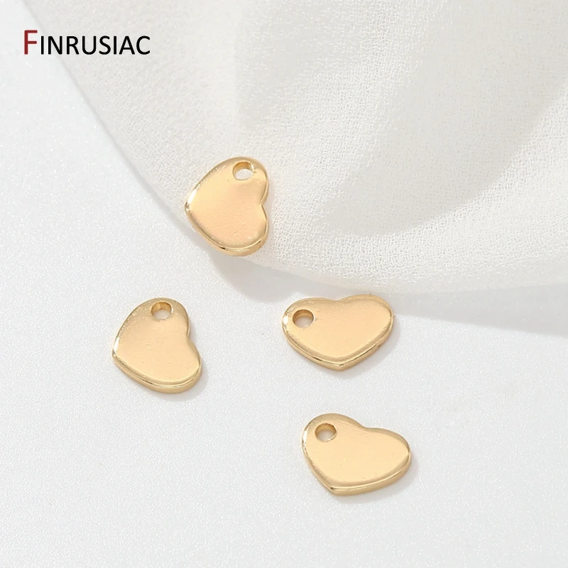 

14K Gold Plated Small Mini Heart Charm Pendants For DIY Earrings Necklaces Jewellery Making Accessories