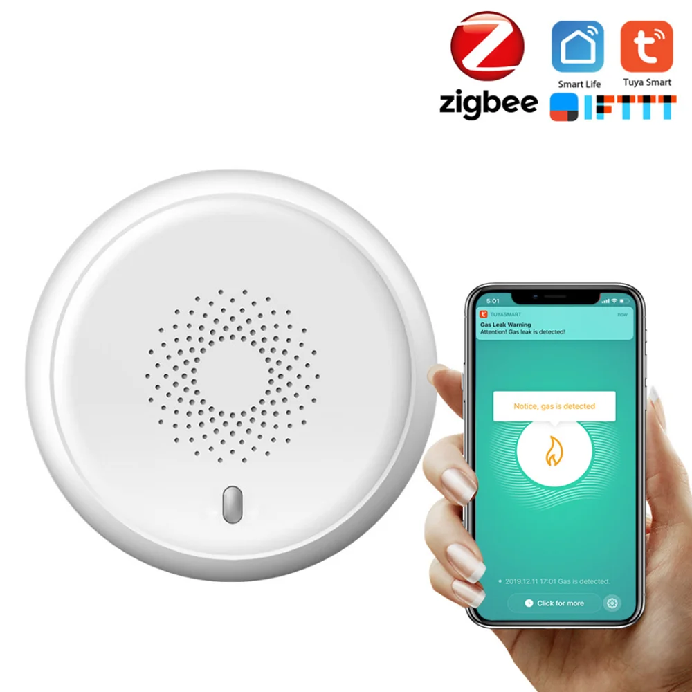Tuya Zigbee3.0 Smart Gasleckdetektor LPG CH4 LNG / brennbarer natürlicher Alarmsensor funktioniert mit der Tuya Smart App