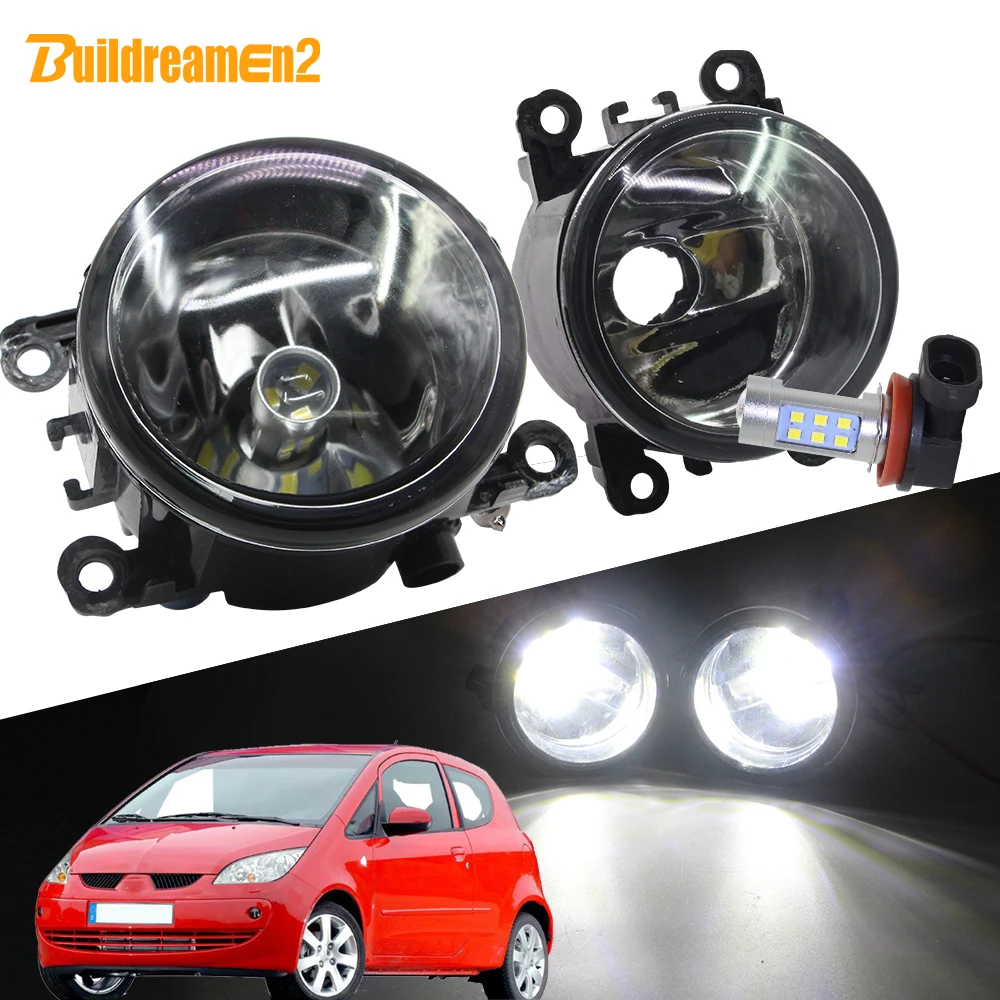 

Buildreamen2 For Mitsubishi Colt Hatchback 2004-2012 Car H11 Fog Light Lampshade + Bulb DRL Daytime Running Light 12V Styling