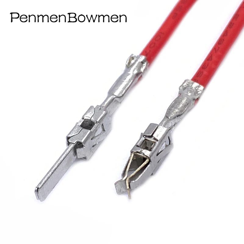 10 szt. złączek samochodowych 2.8 3.5MM do zaciskania, żeńskie i męskie, zaciskane na zimno z kablem 2-964300-1 964286-2