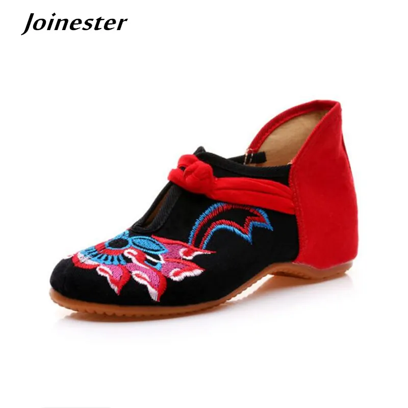 

Spring Women Ethnic Embroidery Canvas Loafers Vintage Dancing Shoes Girls Retro Wedge Sandals for Ladies Dress Pumps Summer Shoe