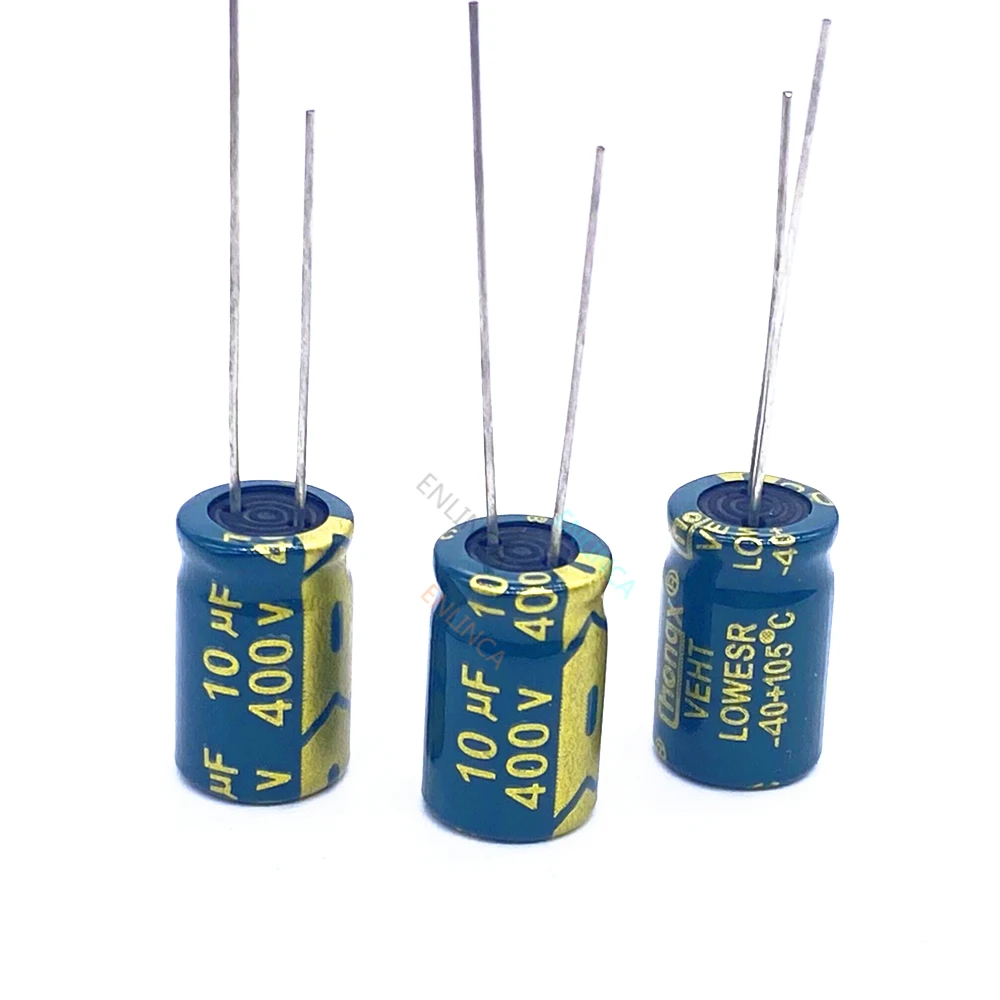 10pcs/lot 10uf400V  aluminum electrolytic capacitor size 8x12mm 400V 10uf 20%