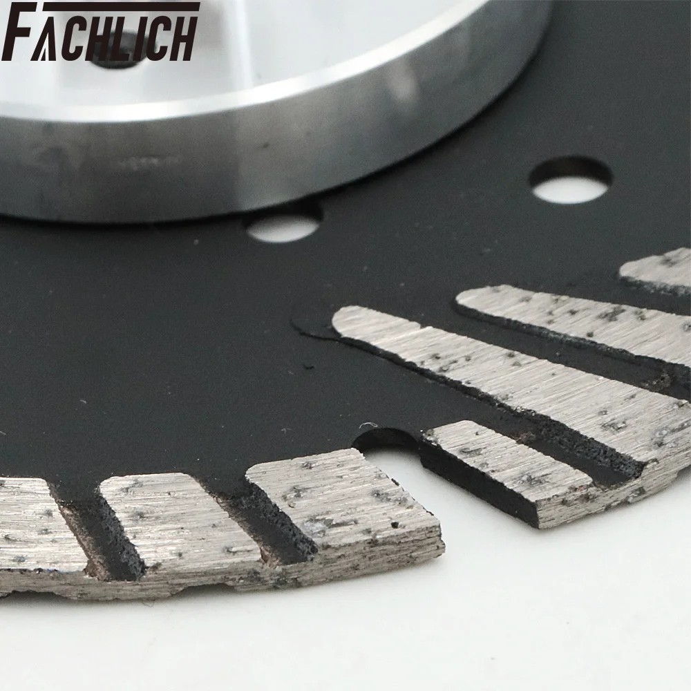 2pcs Dia 4.5"/115mm Concrete Diamond Turbo Saw Blades for Marble Granite Cutting Discs with Slant Protection Teeth M14 thread