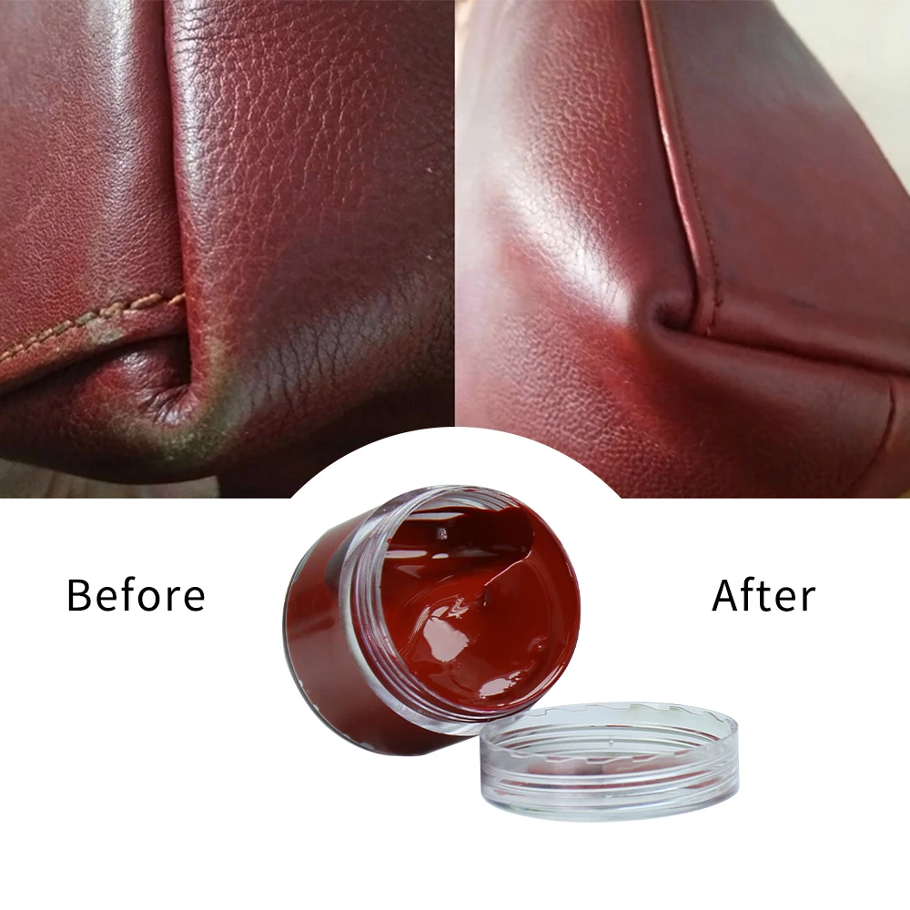 30ml di vernice colorante in pelle rossa crema per scarpe per borsa divano seggiolino auto Scratch Leather Dye Repair restauro vernice cambia colore