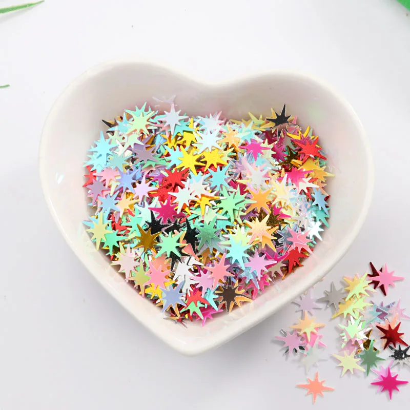 300Pcs/Pack Size 8*9mm Cross Star Shape Sequins Nail Sequin Paillettes Slime Art,Women DIY Craft,Wedding Decoration Confetti