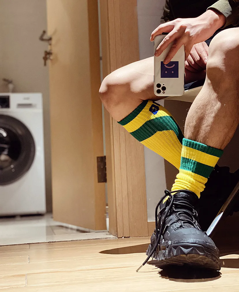 Fashion trend all-match cotton letters men's casual and comfortable breathable men's tube socks