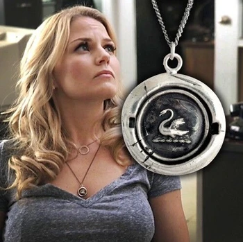 Drame de conte de fées Il était une fois Blanche-Neige et collier du Prince Charmant Pendentifs Amulette Emma Swan Collier ANCIEN VIEILLI 8 meilleures ventes pour le collier Emma - No 7