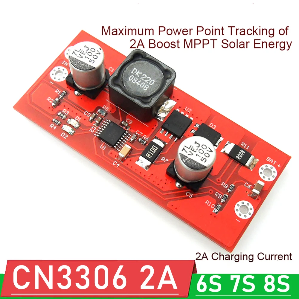 6S 7S 8S 24V Li-ion LifePo4 batteria al litio ricarica CN3306 2A Boost 18V MPPT modulo caricabatterie regolatore di energia solare