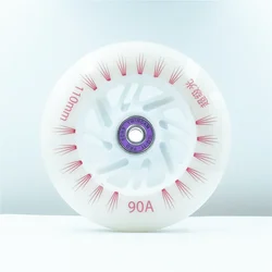 ILQ-11 608 스케이팅 베어링 인라인 스피드 스케이트 휠, 90 100 110 스피드 휠, 90A 내구성 PU LED 플래시 샤인 타이어, 2 개