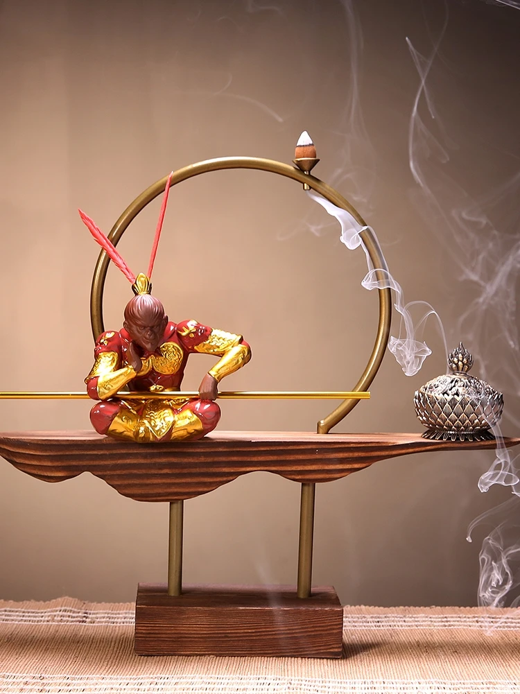 GY Purplue Sand Tea Pet Decoration Qi Tian Da Sheng Backflow Incense Monkey Boutique Tea Table Tea Utensils Decoration