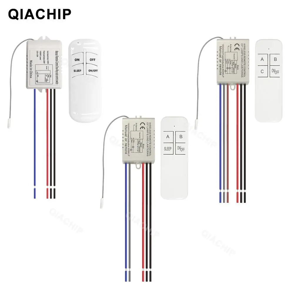 Electric Door Wireless Remote Control Switch ON/OFF 220V Lamp Light 433Mhz universal Receiver Transmitter Smart Fan Switch