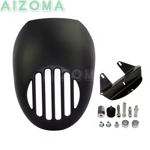 Motorcycle 5-3/4" Headlight Visor Fairing Cowl w/ Mounting Kit for Harley 883 1200 Sportster Dyna FX Street Fat Bob