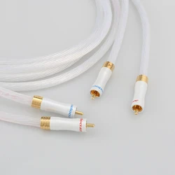 High Quality 5N Silver plated OCC RCA cable Analog cable RCA audio cable Silver plated