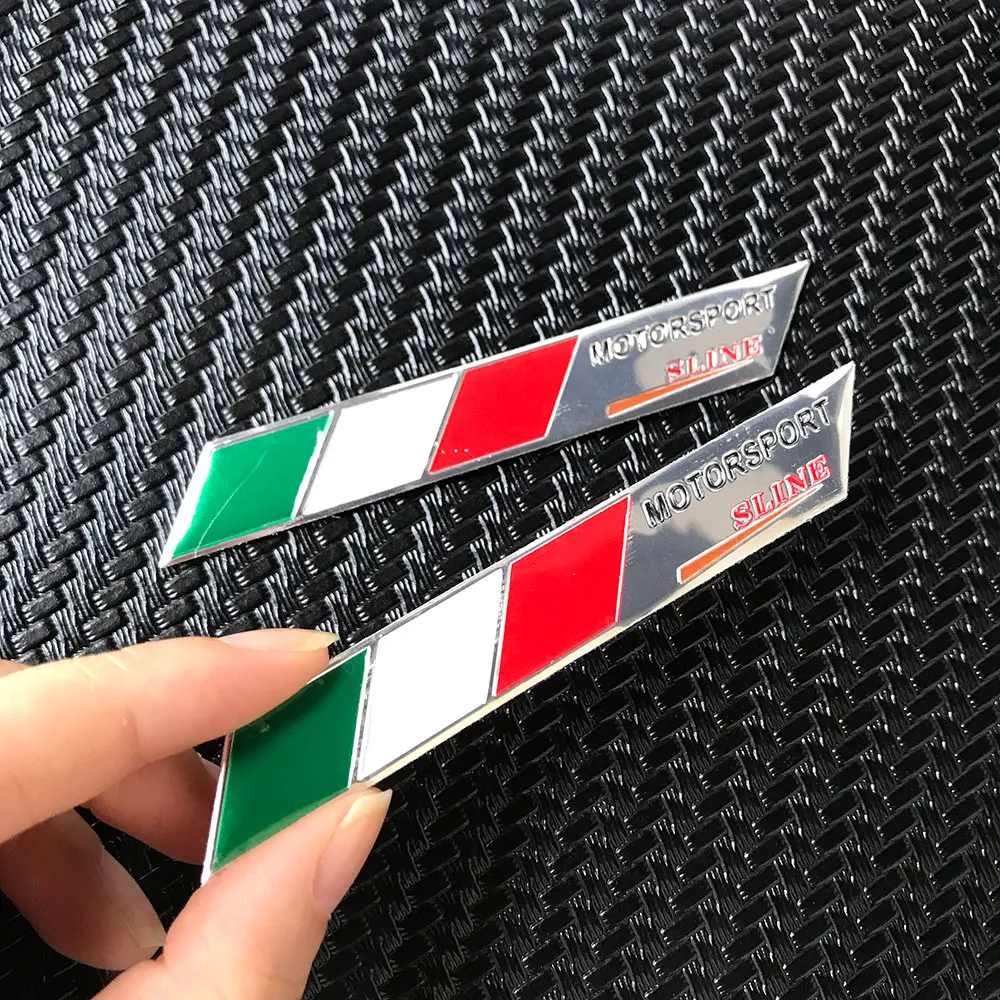 Italy Flag 3D Metal Emblem Badge Car Styling Motorcycle Decal for Renault Peugeot Citroen Chevrolet Ford VW Benz Skoda 2PCS