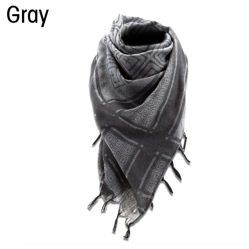 Arab Keffiyeh Shemagh Scarf Fashion Mens Military Tactical Scarves Desert Thickened Hijab Square Windproof Bandanas