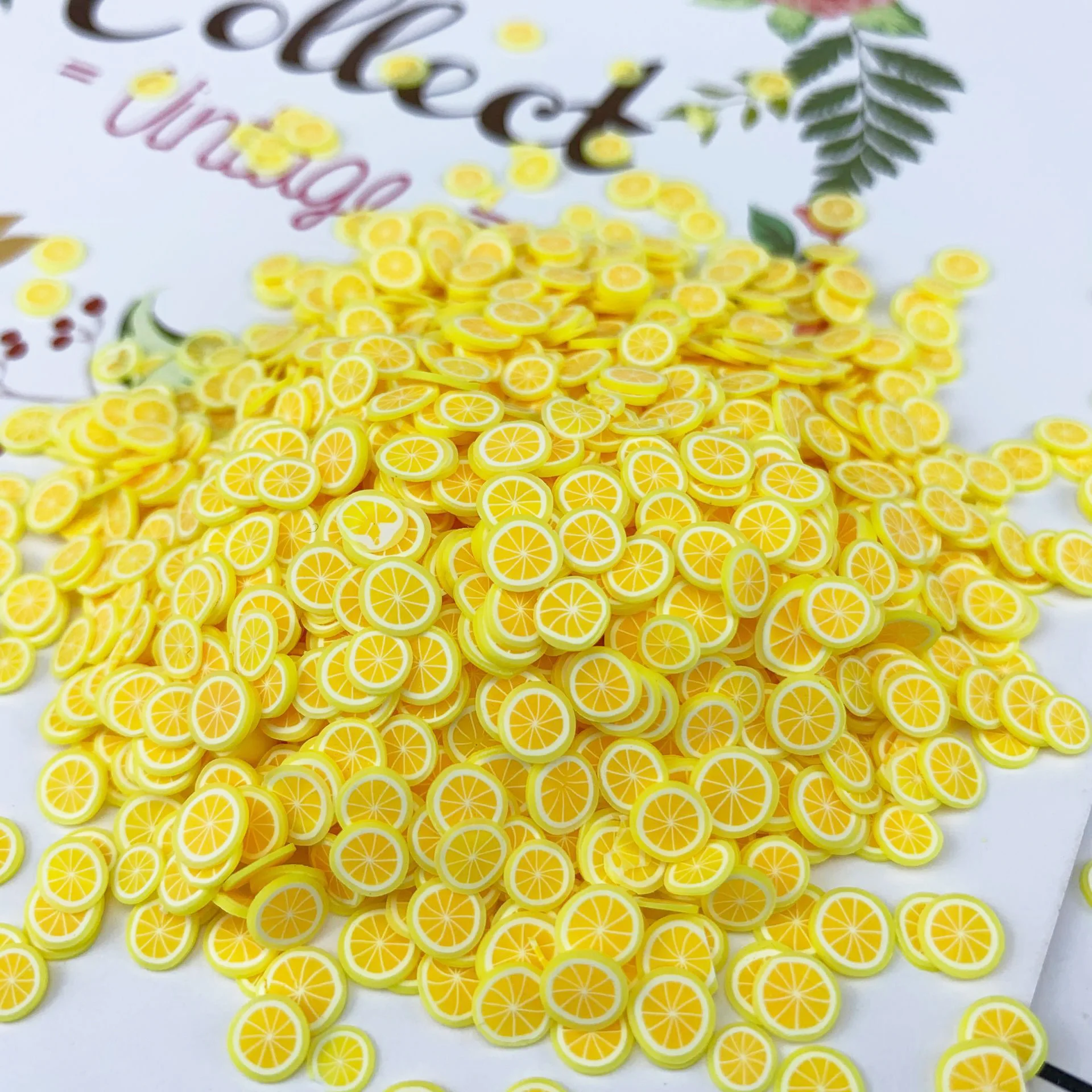 500Pcs Soft Pottery Fruit Slices Lizun DIY For Nail Accessories Decor Filler Supplies Charms Supplies Clay Toys