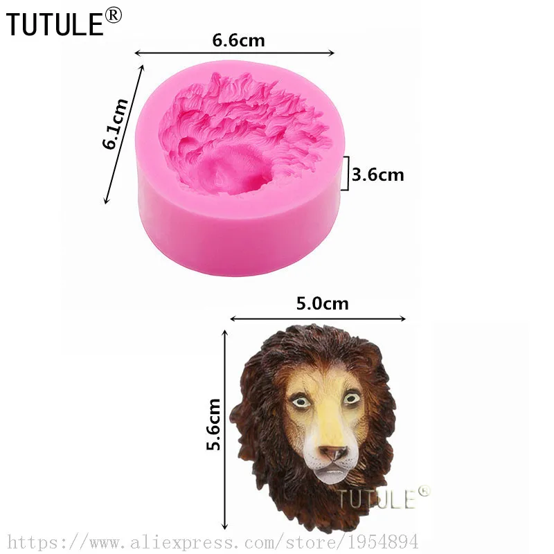 Animal Lion Head Silicone Mould Soap Mould DIY Handmade Chocolate Cake Decoration Mould Mini Aroma Candle Ornament Molds