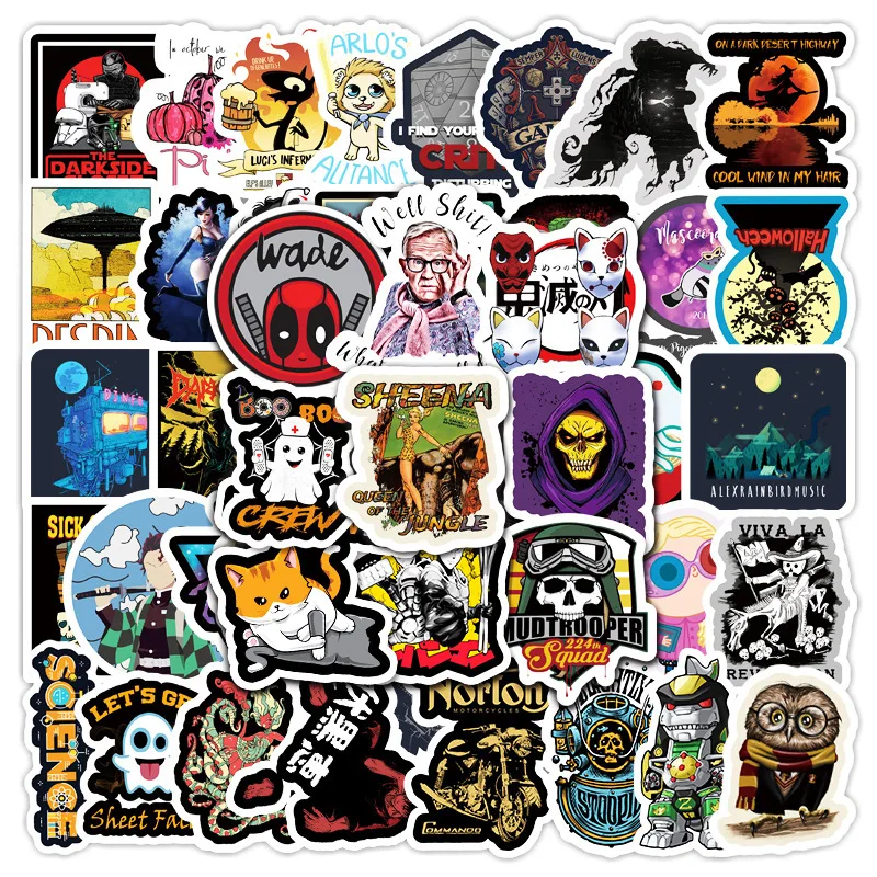 10/30/50pcs  European And American Retro Cartoon Stickers Tablet Pc Trunk Car Suitcase Graffiti Decoration Cute Kids Girl Toys