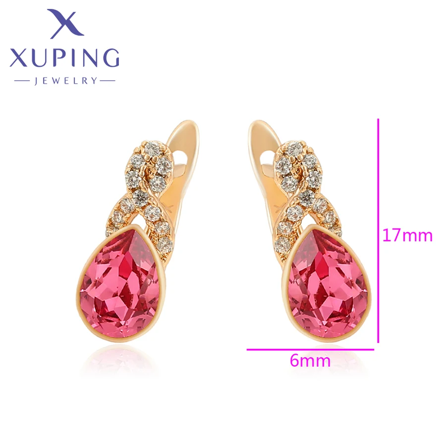 Xuping Jewelry Fashion New Elegant Gold Plated Crystal Earring for Women Party Gift A00706407