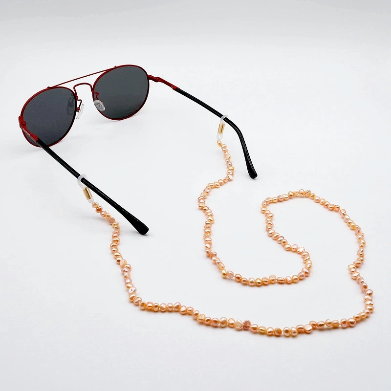 

Pink Pearl Glasses Chains Natural Freshwater Small Pearls Creative Glasses Chains Sunglasses Myopia Accessories Mother Gifts