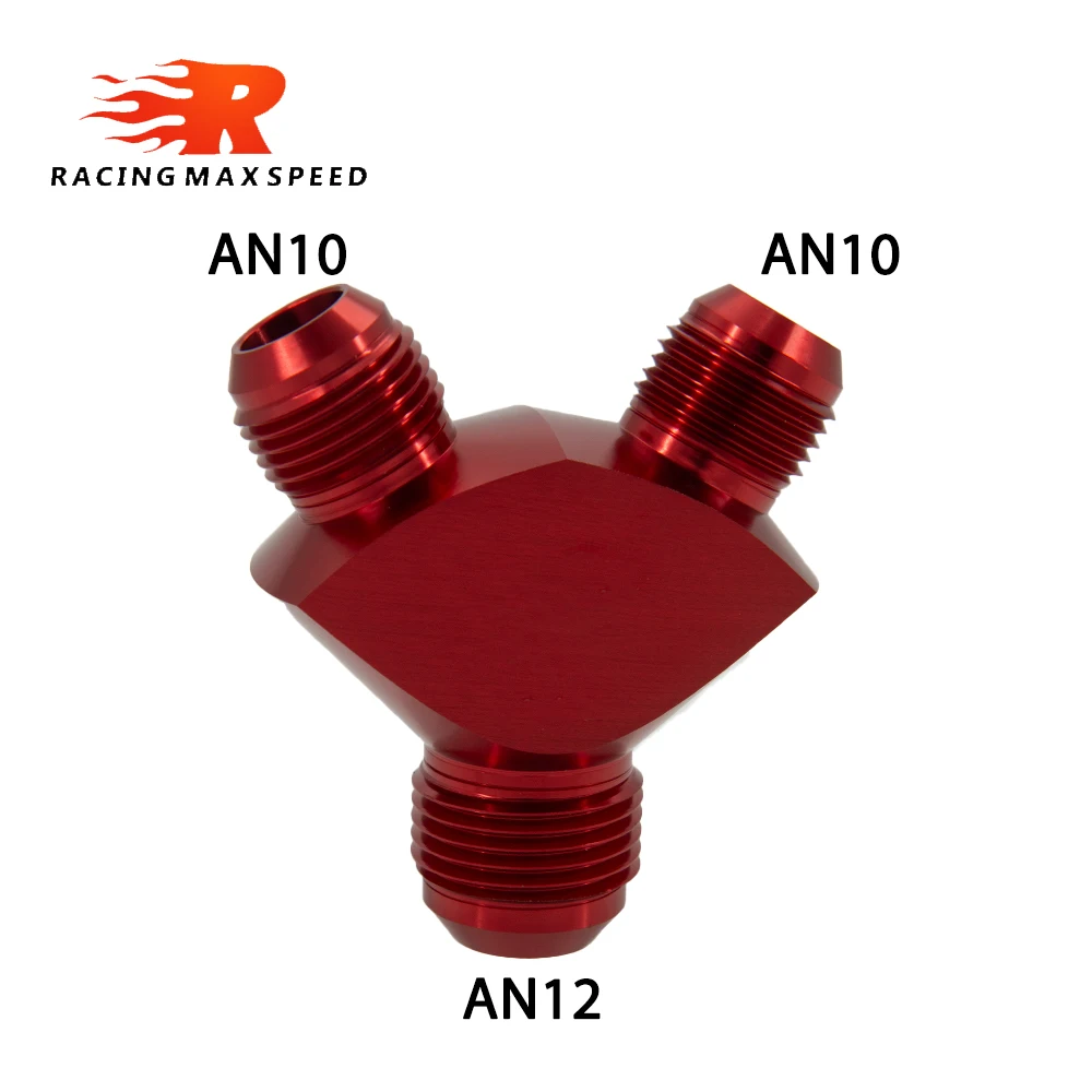 

Universal Red AN6 to AN12 Aluminum Y Block Adapter Fittings Adaptor Y Type Oil Pipe Joint AN6/AN8/AN10/AN12 Car Accessories