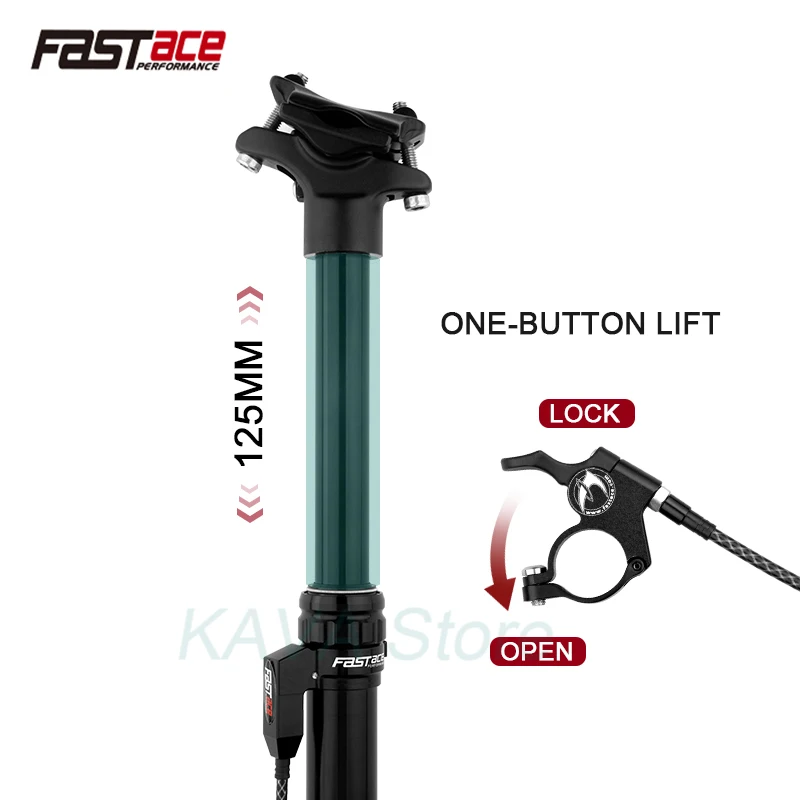 Fastace MTB Telescopic Seatpost 27.2/30.9/31.6/33.9mm Mountain Bike Dropper Adjustable Seat Post Lever 440mm length 125mm Travel