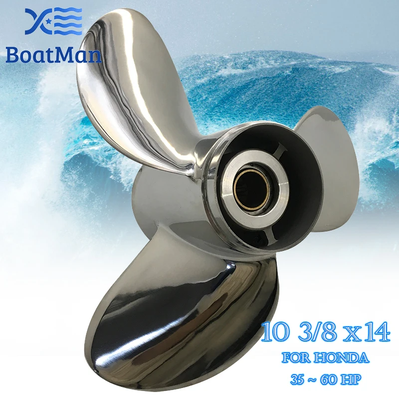 

BoatMan® 10 3/8X14 Stainless Steel Propeller For Honda 35HP 40HP 45HP 50HP 60HP Outboard Motor Boat Accessories Marine Parts RH