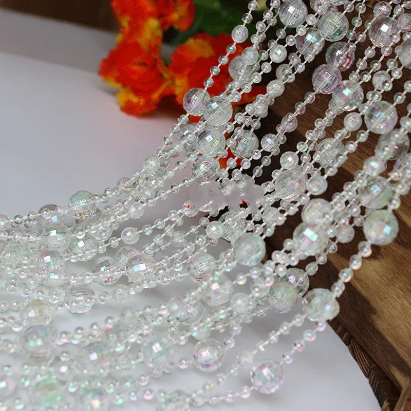 

New Arrival Shiny Acrylic Beads Crystal Tree Decoration Bead Chain String Crystal Garland Strands For Wedding Xmas Supplies