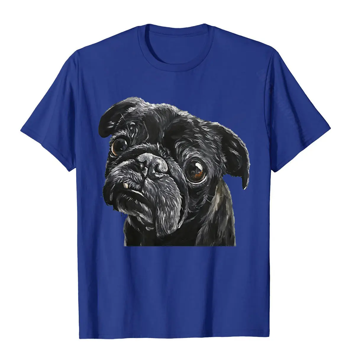 Pug Shirt. Black Pug T-Shirt T Shirts For Men Printing Tops Tees Fashionable Summer Cotton