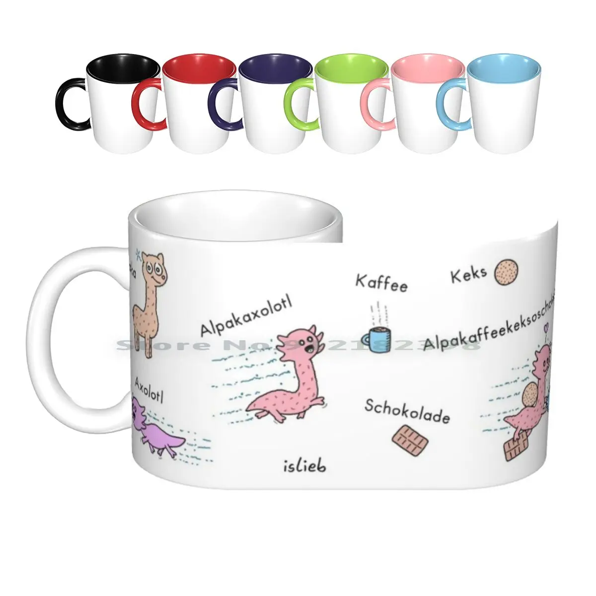 Alpaca Axolotl Coffee Combo Ceramic Mugs Coffee Cups Milk Tea Mug Buy The Alpaca Axolotl Motif From Islieb As A Or Cup Creative