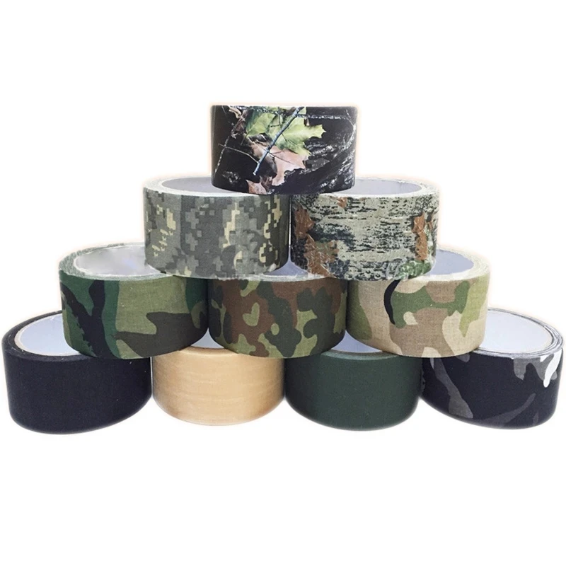 Outdoor Woodland Camping Camouflage Tapes High Viscosity Hunting Gun Accessories Stealth Tape Bandage 0.05m x 10m/2inchx390inch