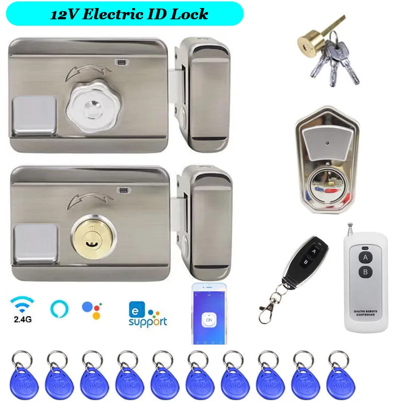 125Khz Electric ID Lock 12V Access Control Lock Optional eWelink Wif lock Remote Control Use with Alarm System Video DoorBell