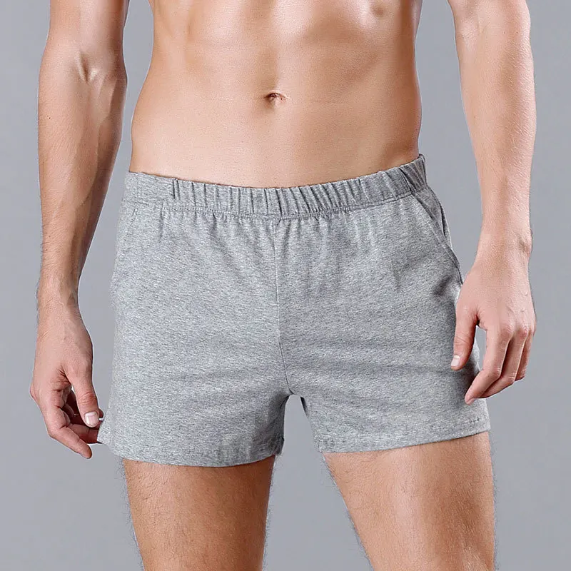 Mens Cotton Pajama Shorts Solid Casual Sleepwear Loose Shorts Summer Men Boxers Underwear Sleep Bottoms Male Sweat Pants A50