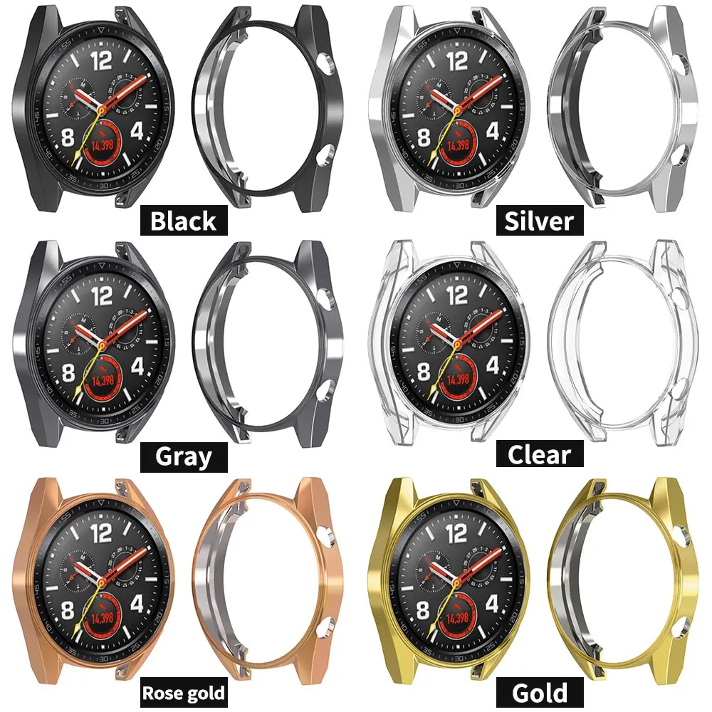 Чехол для Huawei Watch GT, ремешок для huawei watch gt, чехол с мягким покрытием из ТПУ, универсальный защитный чехол, аксессуары для часов