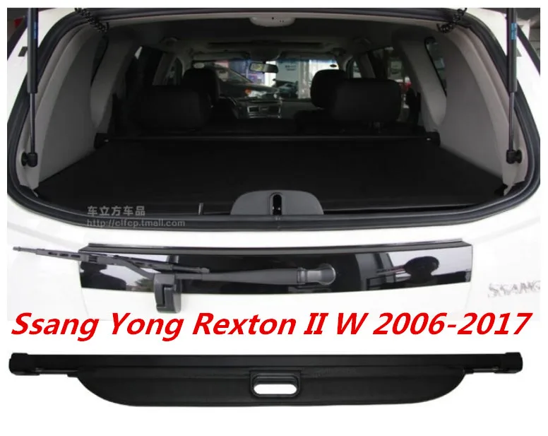 Car Rear Trunk Security Shield Cargo Cover For SsangYong Rexton II W 2006-2017 High Qualit Auto Accessories