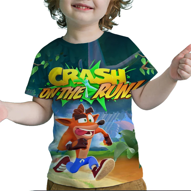 

Crash Bandicoot On the Run 3D Print Summer Children T Shirt Boys Girls Teens T-shirt Kids Cartoon Anime Tshirt Toddler Tee Tops